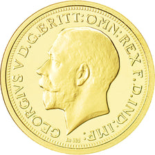 Gran Bretaña, Medal, Reproduction Sovereign 1920, FDC, Oro