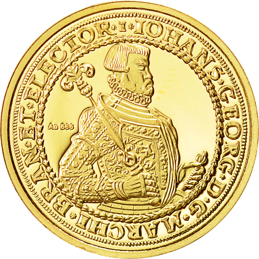 Duitsland, Medal, Reproduction Coin Johans Georg, FDC, Goud