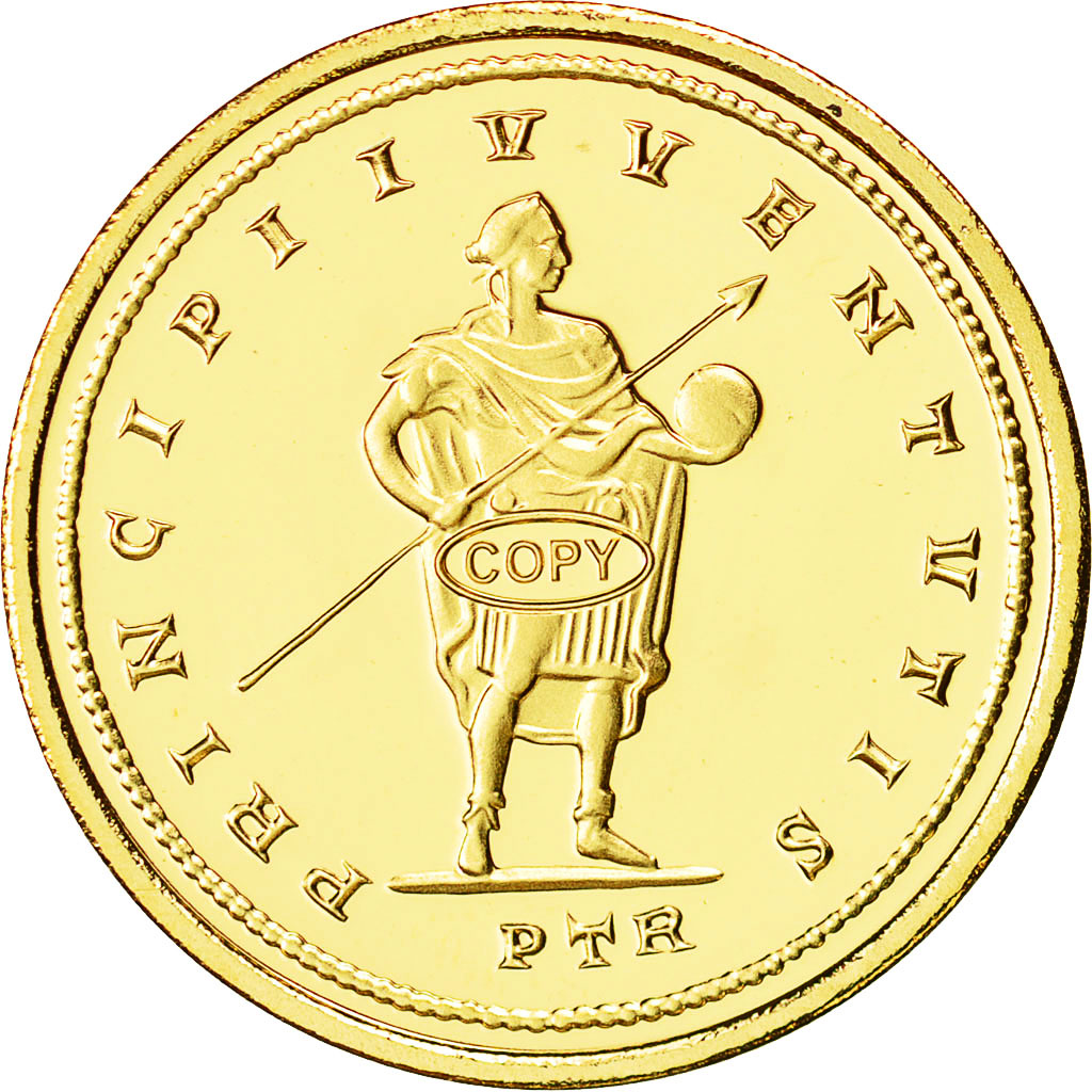 France, Medal, Reproduction Solidus Constantin, MS(65-70), Gold