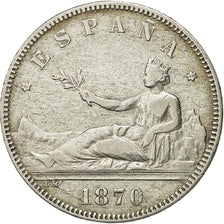 Coin, Spain, Provisional Government, 2 Pesetas, 1870, Madrid, EF(40-45), Silver