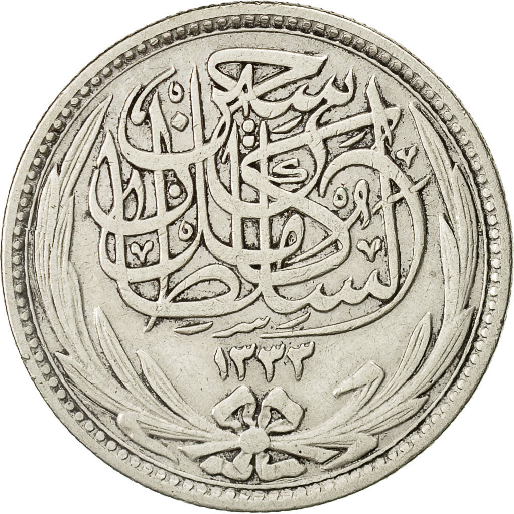 Coin, Egypt, Hussein Kamil, 5 Piastres, 1916, EF(40-45), Silver, KM:318.1
