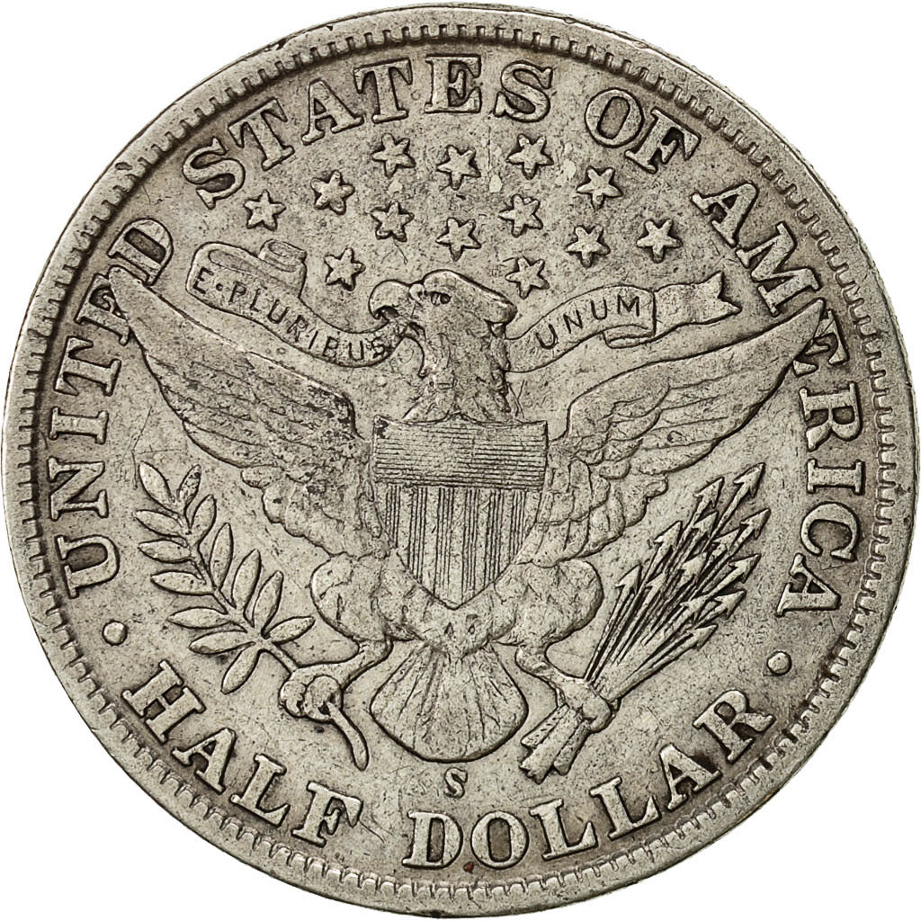 Coin, United States, Barber Half Dollar, 1909, San Francisco