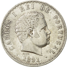 Moneta, Portogallo, Carlos I, 500 Reis, 1891, BB, Argento, KM:535