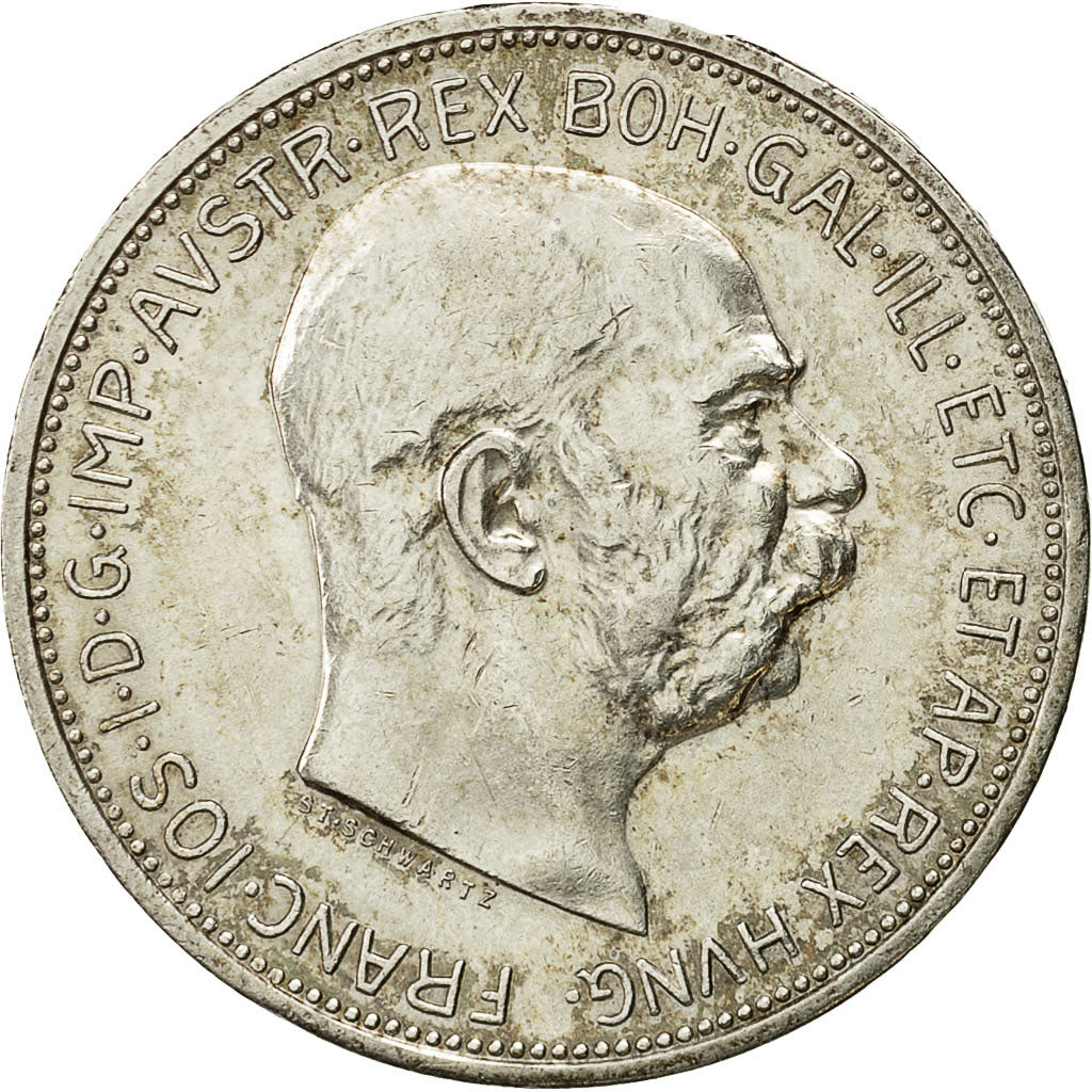 Coin, Austria, Franz Joseph I, 2 Corona, 1912, AU(55-58), Silver, KM:2821