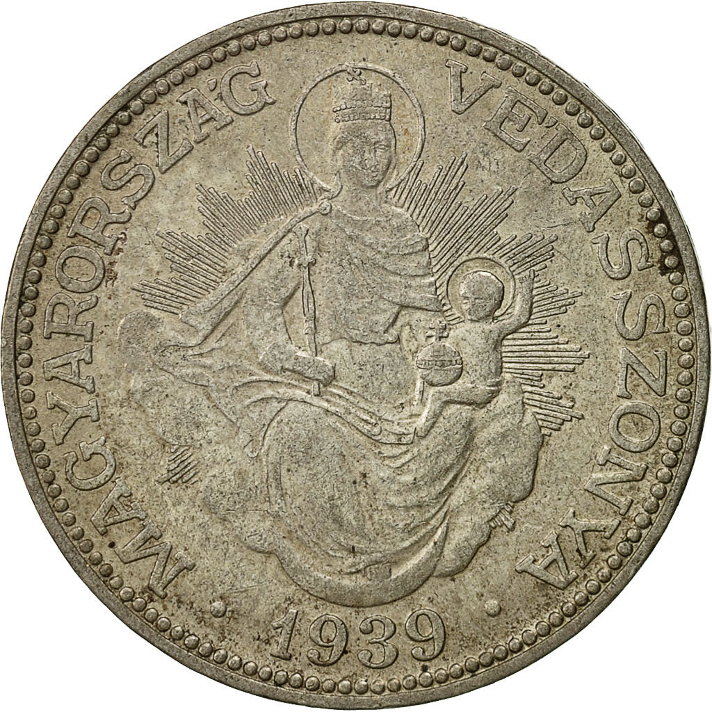 Coin, Hungary, 2 Pengö, 1939, Budapest, EF(40-45), Silver, KM:511