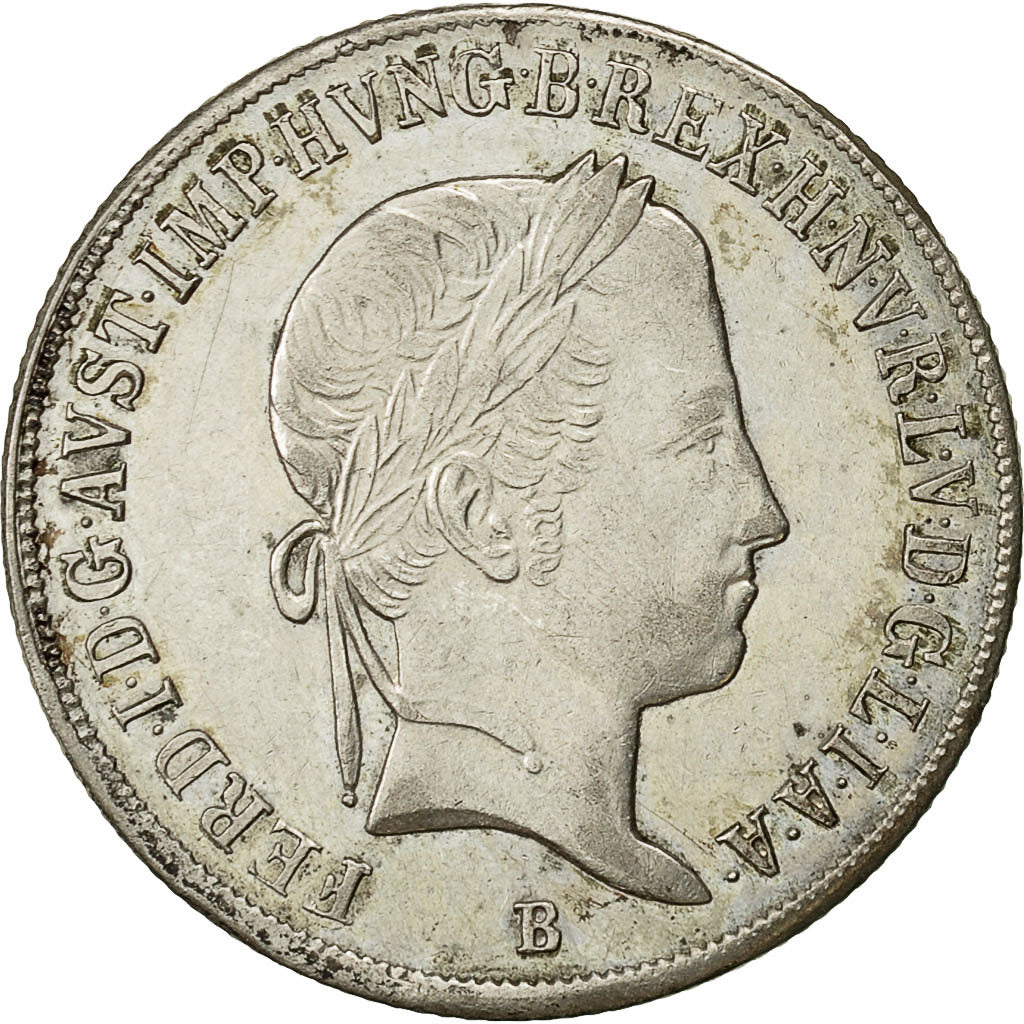 Coin, Hungary, Ferdinand V, 20 Krajczar, 1848, AU(50-53), Silver, KM:422