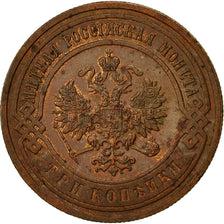 Coin, Russia, Nicholas II, 3 Kopeks, 1899, St. Petersburg, AU(50-53), Copper
