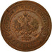 Coin, Russia, Nicholas II, 3 Kopeks, 1899, St. Petersburg, AU(50-53), Copper