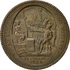 France, 5 Sols Monneron, 1792, Birmingham, EF(40-45), Bronze, KM:Tn31