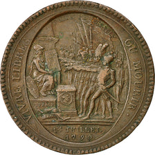 Coin, France, 5 Sols, 1792, Birmingham, EF(40-45), Bronze, KM:Tn31