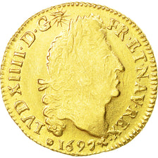 Münze, Frankreich, Louis XIV, Louis d'or aux 4 L, Louis d'Or, 1697