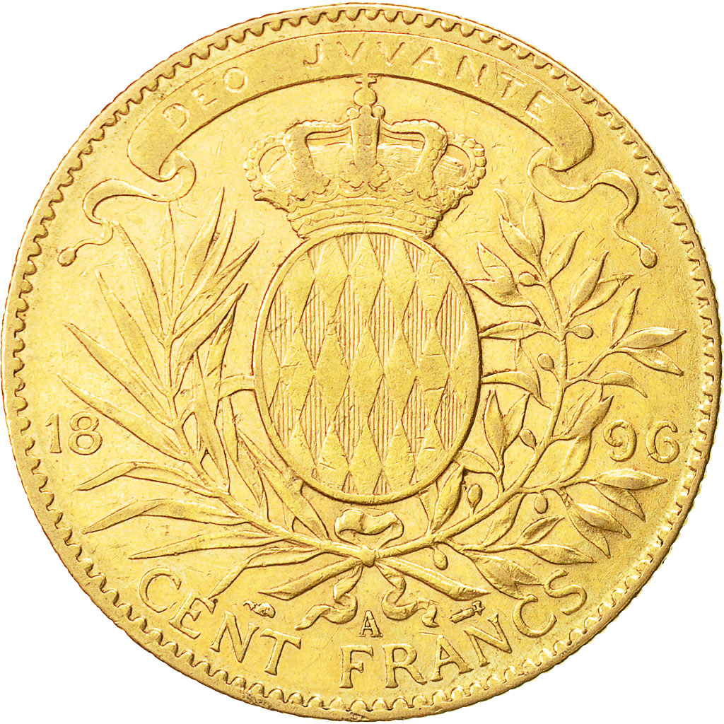 Coin, Monaco, Albert I, 100 Francs, Cent, 1896, Paris, EF(40-45), Gold, KM:105