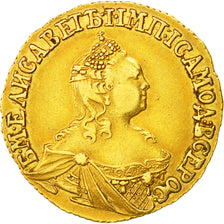 Coin, Russia, Elizabeth, 2 Roubles, 1756, St. Petersburg, AU(50-53), Gold