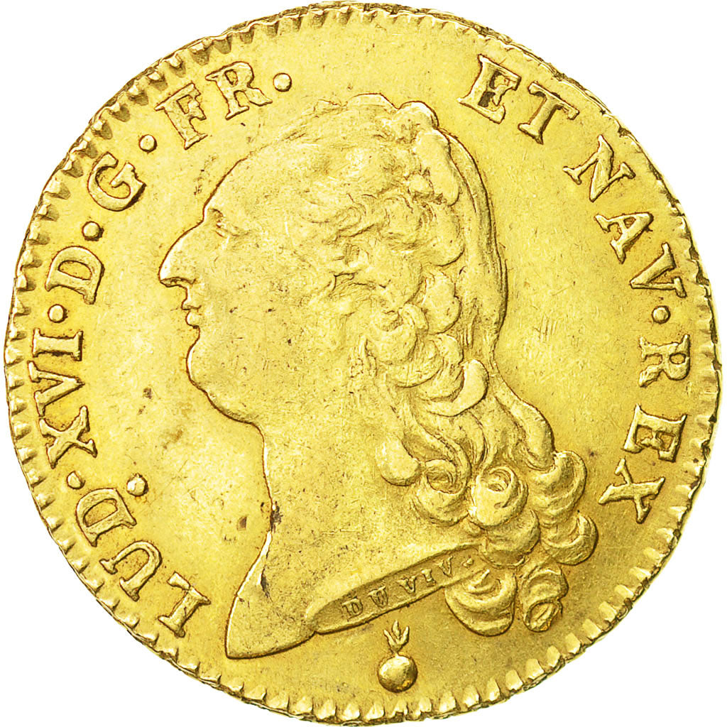Moneta, Francia, Louis XVI, Double louis d'or à la tête nue, 2 Louis D'or