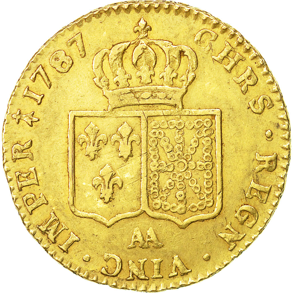 Moneta, Francia, Louis XVI, Double louis d'or à la tête nue, 2 Louis D'or