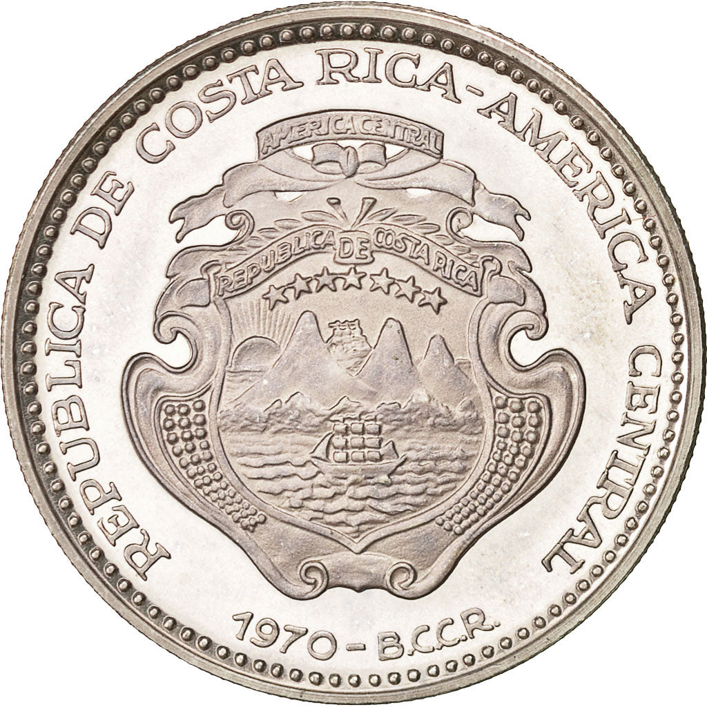 Moneda, Costa Rica, 5 Colones, 1970, SC, Plata, KM:191