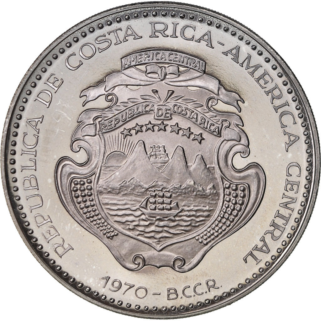 Moneta, Costa Rica, 20 Colones, 1970, SPL, Argento, KM:193