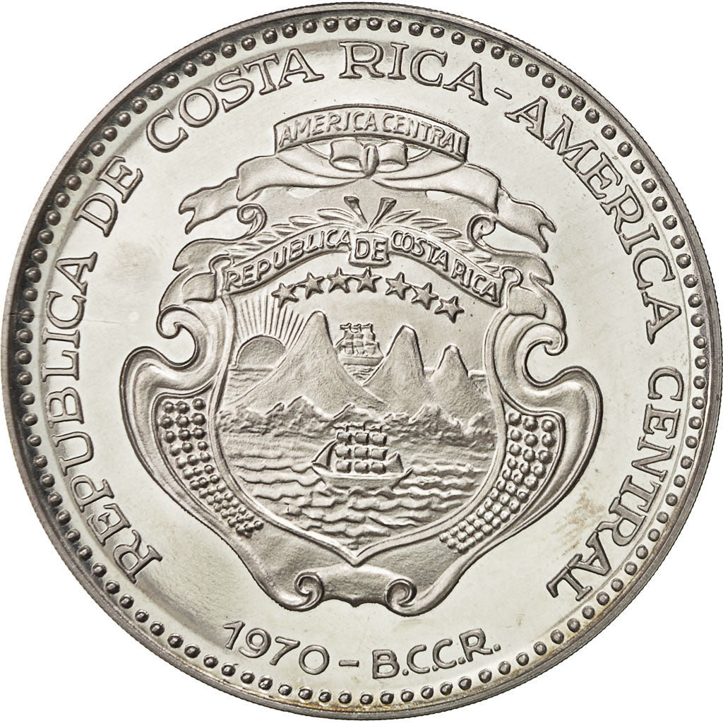 Moneda, Costa Rica, 25 Colones, 1970, SC, Plata, KM:194