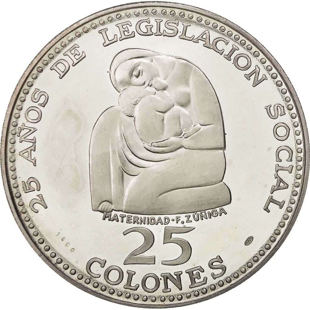 Moneda, Costa Rica, 25 Colones, 1970, SC, Plata, KM:194