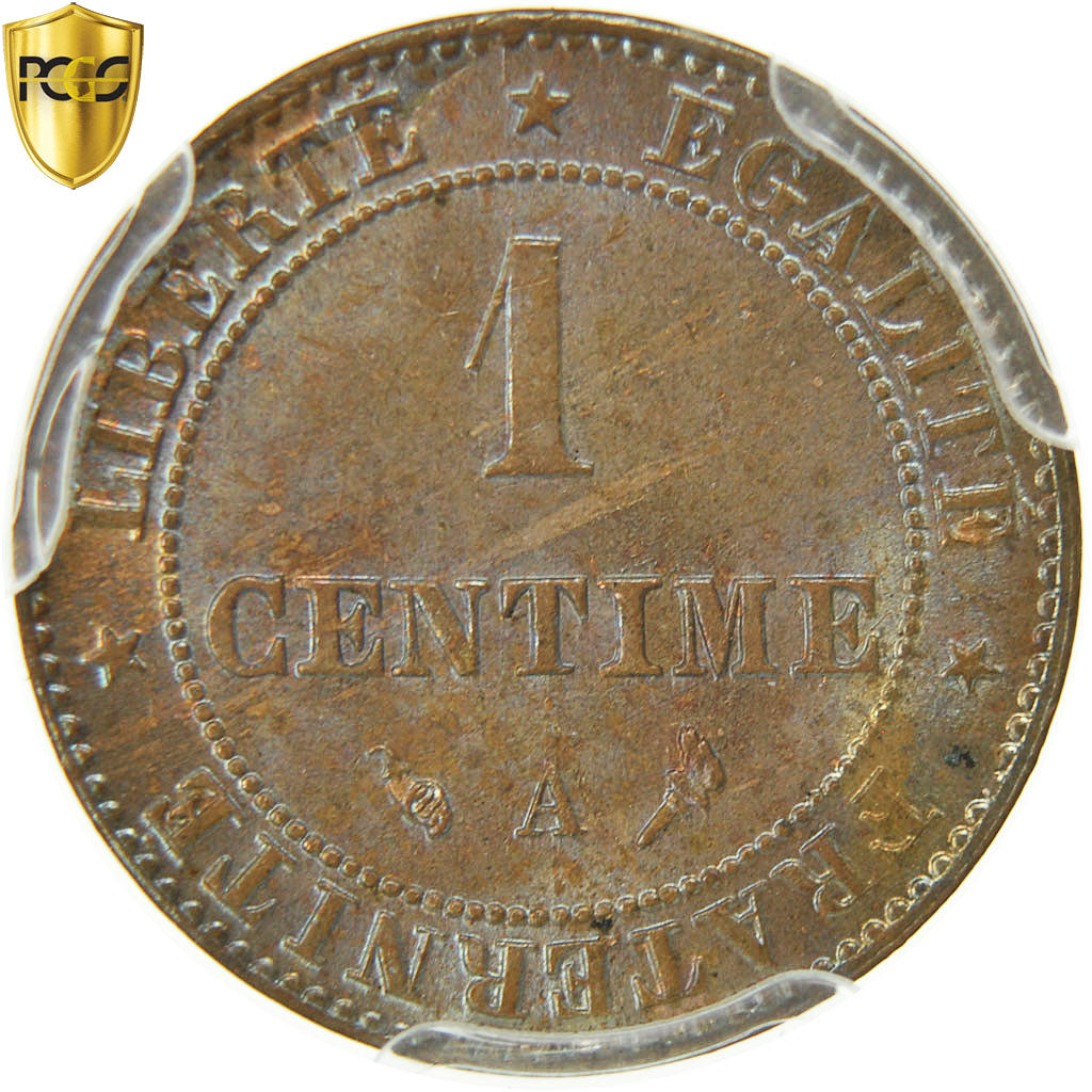 Coin, France, Cérès, Centime, 1897, Paris, PCGS, MS64BN, MS(64), Bronze