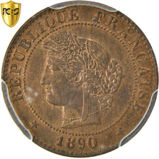 Coin, France, Cérès, Centime, 1890, Paris, PCGS, MS63RB, MS(63), Bronze
