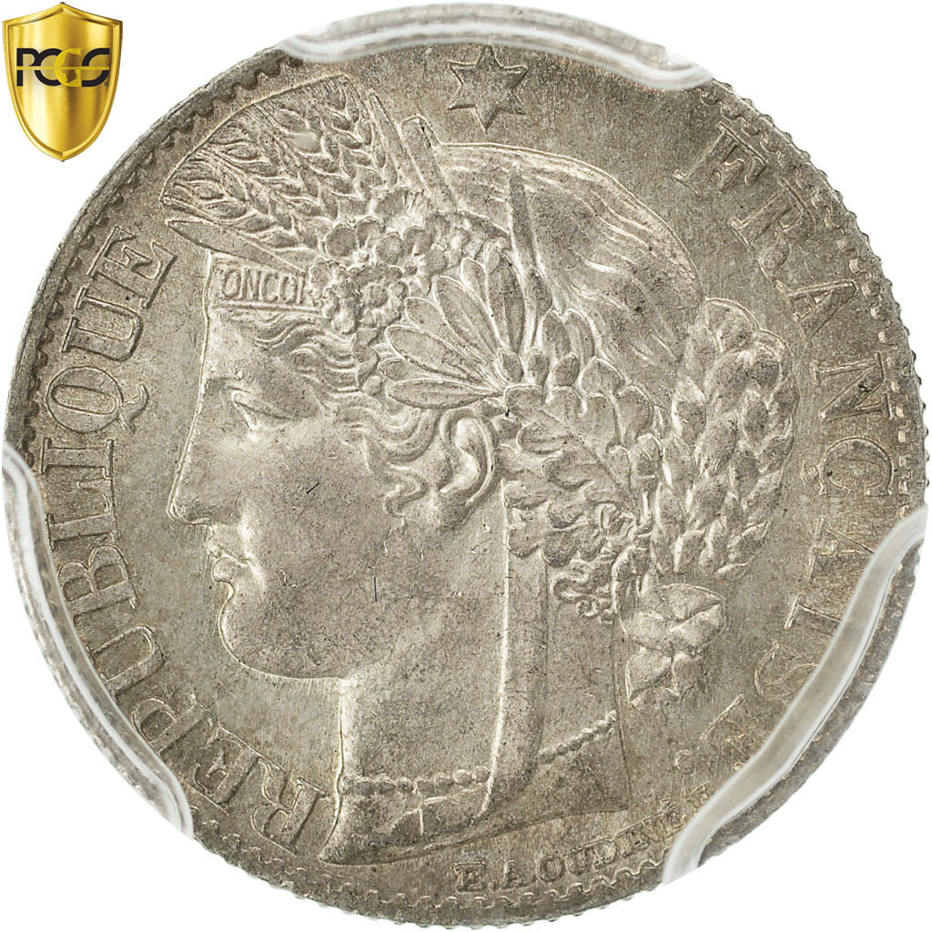 Moneta, Francia, Cérès, 50 Centimes, 1881, Paris, PCGS, MS64, SPL+, Argento
