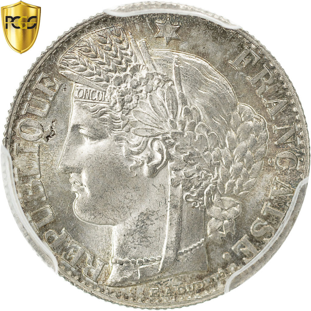 Coin, France, Cérès, 50 Centimes, 1894, Paris, PCGS, MS64, MS(64), Silver