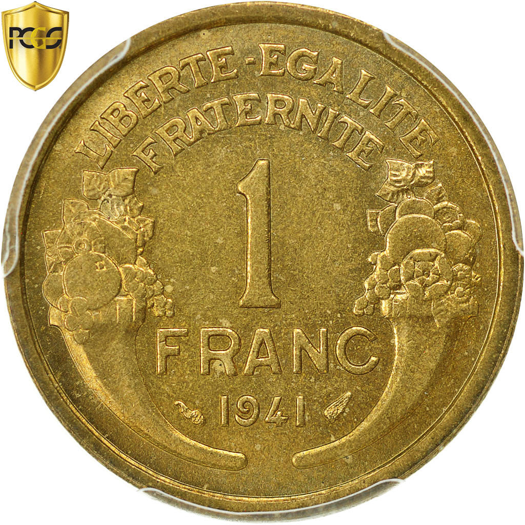 Monnaie, France, Morlon, Franc, 1941, PCGS, MS66, FDC, Aluminum-Bronze, KM:885