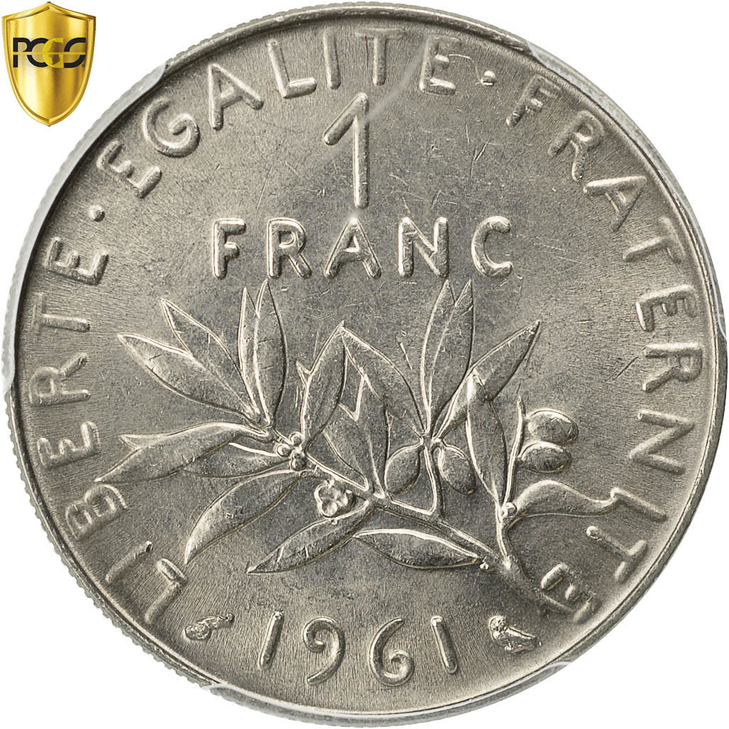 Moneta, Francia, Semeuse, Franc, 1961, Paris, PCGS, MS63, SPL, Nichel, KM:925.1