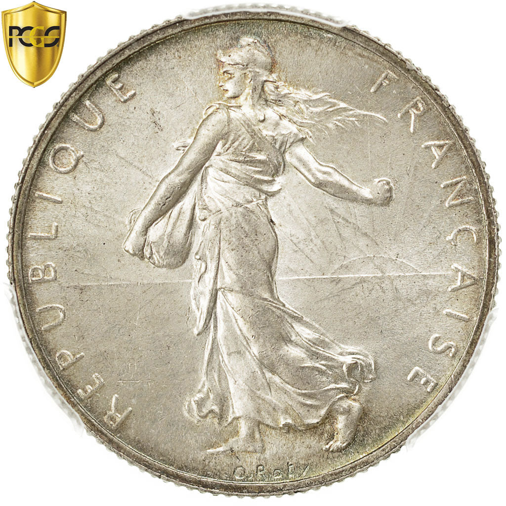 Coin, France, Semeuse, 2 Francs, 1915, Paris, PCGS, MS64, Silver, KM:845.1
