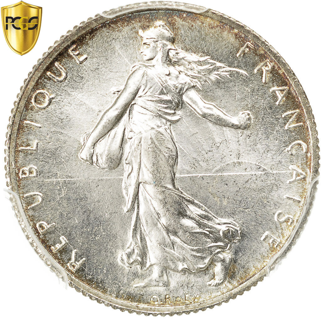 Coin, France, Semeuse, 2 Francs, 1916, Paris, PCGS, MS64, MS(64), Silver