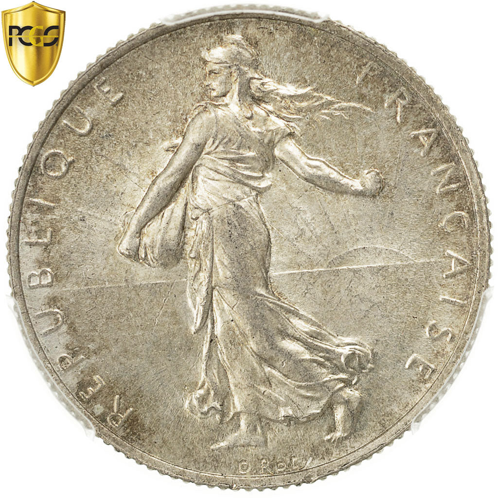 Coin, France, Semeuse, 2 Francs, 1919, Paris, PCGS, MS64, MS(64), Silver