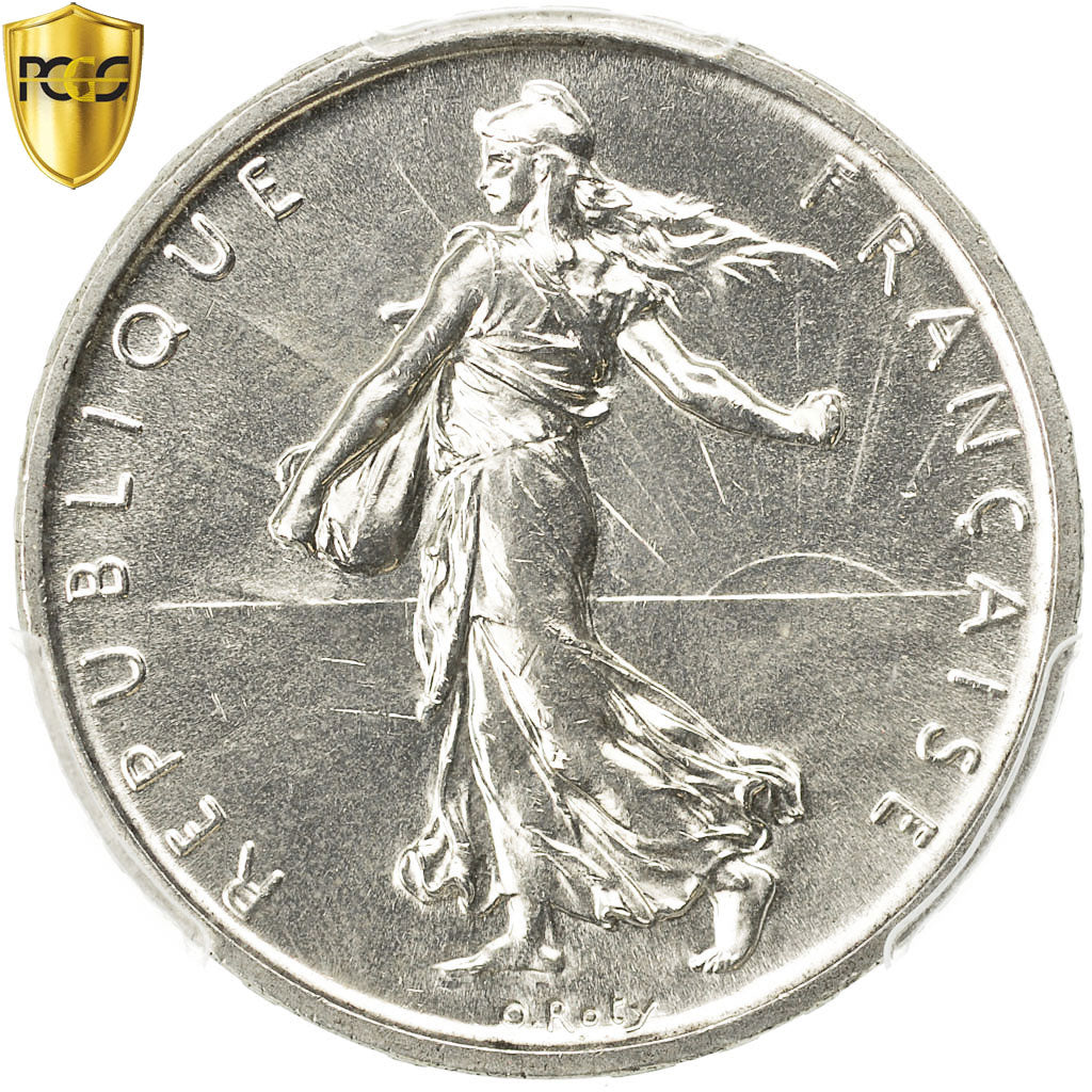 Coin, France, Semeuse, 5 Francs, 1960, PCGS, MS66, Silver, KM:926, graded