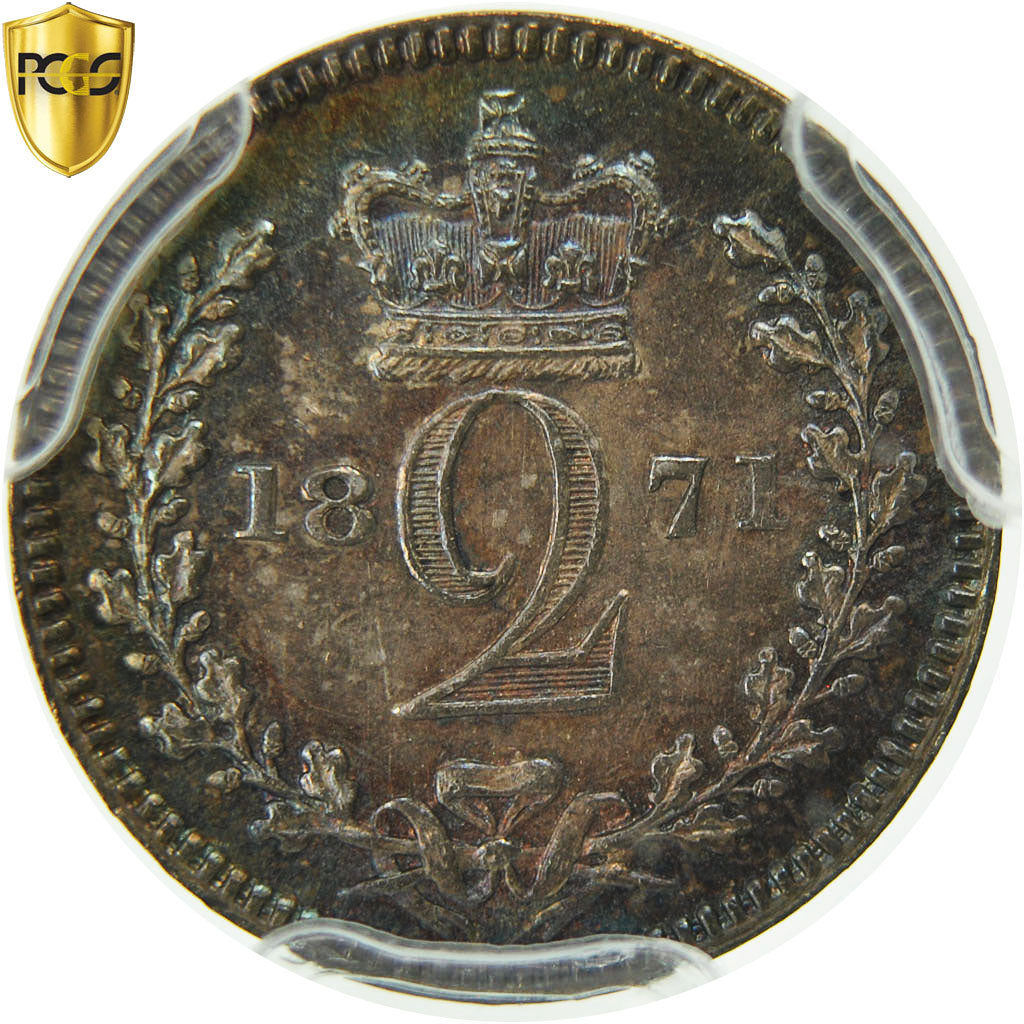 Coin, Great Britain, Victoria, 2 Pence, 1871, PCGS, PL65, MS(65-70), Silver