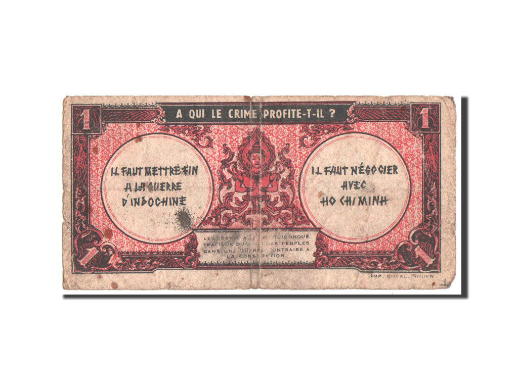 French Indochina, 1 Piastre, 1948, Propaganda Note, Pick UNL