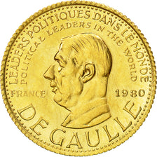 France, Medal, Charles De Gaulle, 1980, SPL, Or