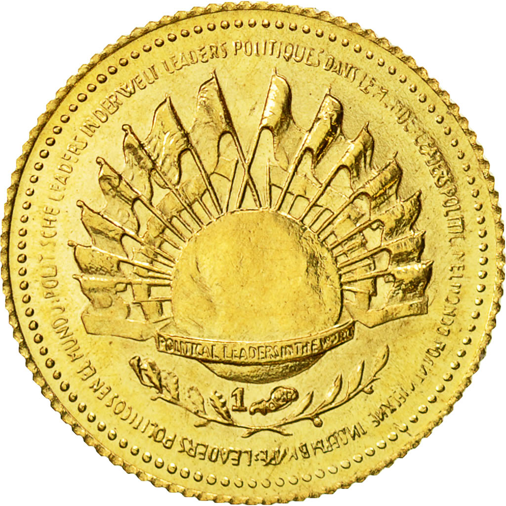 France, Medal, Charles De Gaulle, 1980, MS(63), Gold