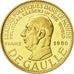France, Medal, Charles De Gaulle, 1980, MS(63), Gold