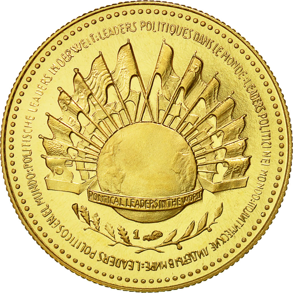 France, Medal, Charles De Gaulle, 1980, MS(63), Gold