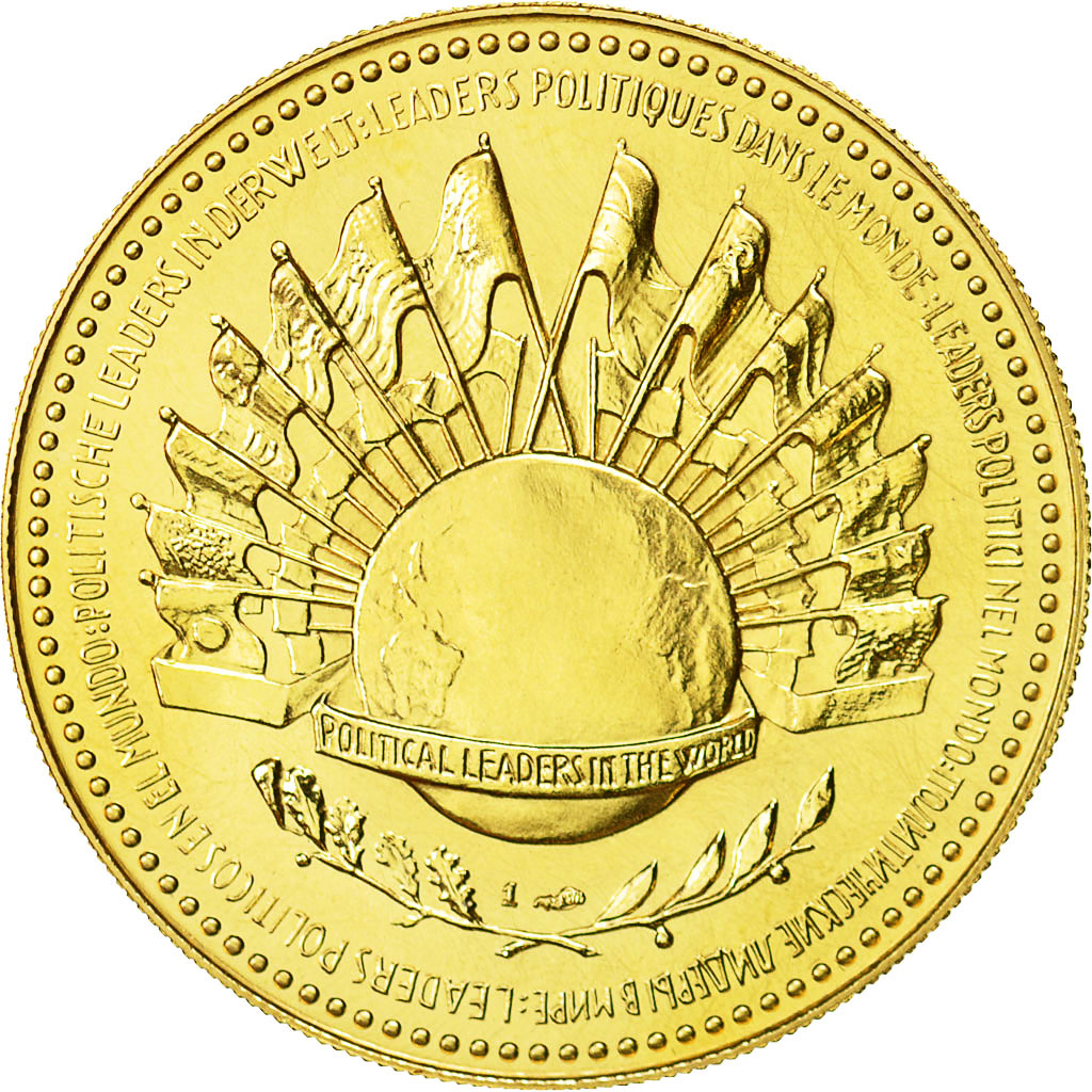 France, Medal, Charles De Gaulle, 1980, MS(63), Gold
