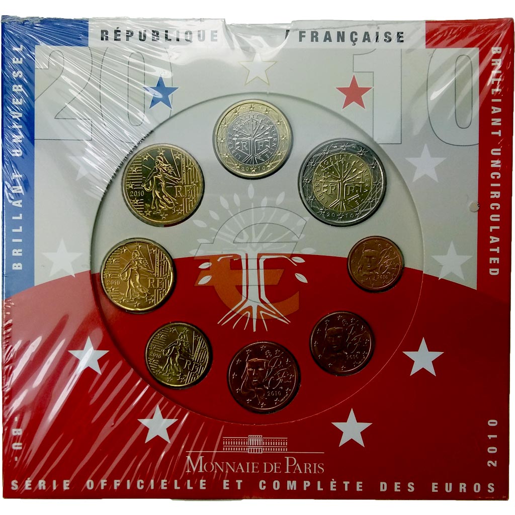 France, Monnaie de Paris, Euro-Set, 2010, MS(65-70)