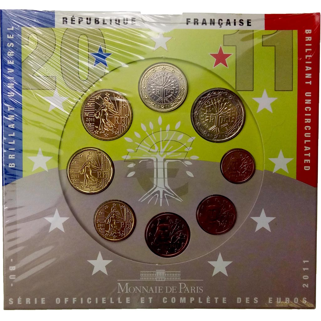 France, Monnaie de Paris, Euro-Set, 2011, MS(65-70)