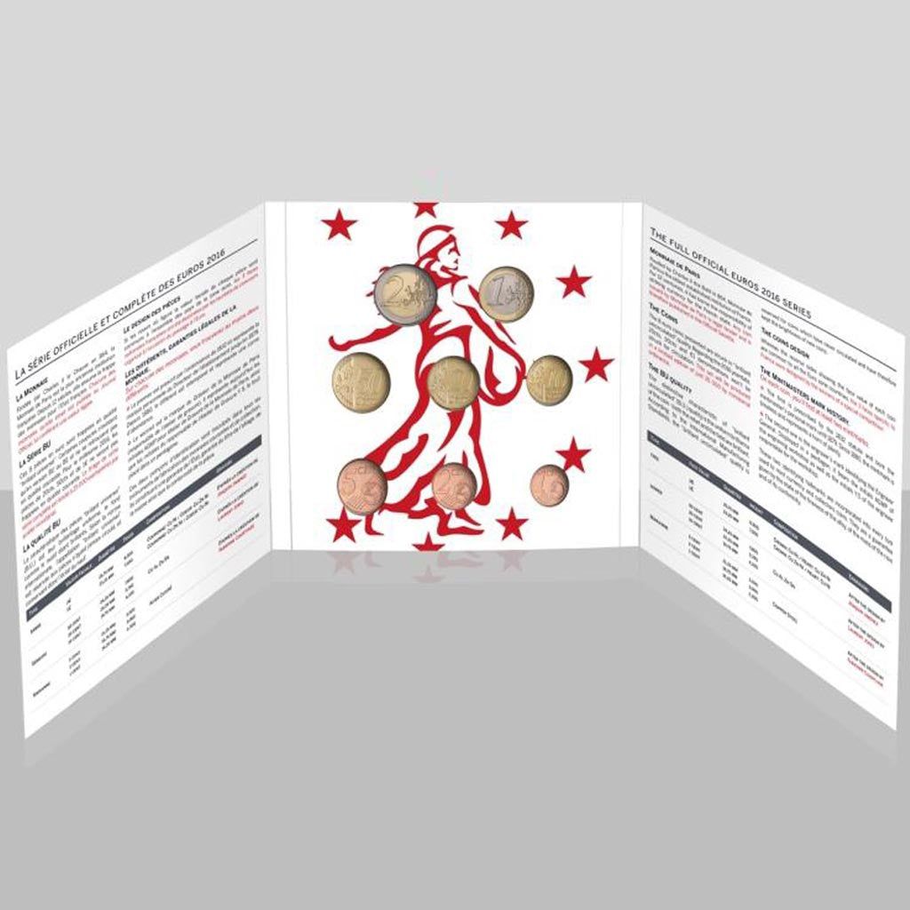 France, Monnaie de Paris, Euro-Set, 2016, MS(65-70)