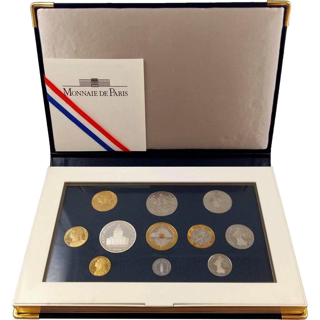 Moneta, Francia, Proof Set Franc, 1996, Paris, FDC, N.C., Gadoury:page 288