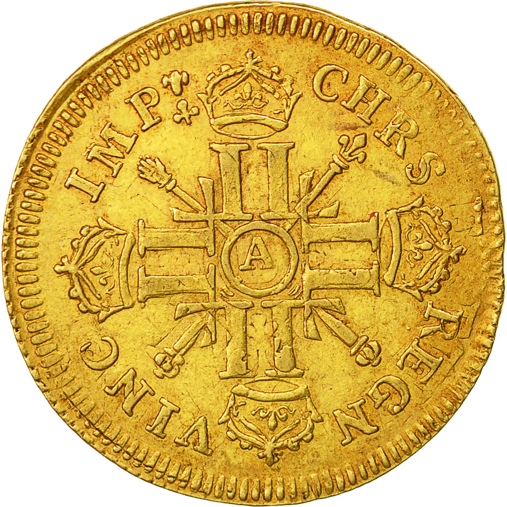 Moneta, Francia, Louis XIV, Louis d'or aux 8 L et aux insignes, Louis d'Or