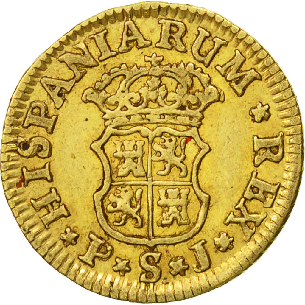 Coin, Spain, Ferdinand VI, 1/2 Escudo, 1751, Segovia, EF(40-45), Gold, KM:374