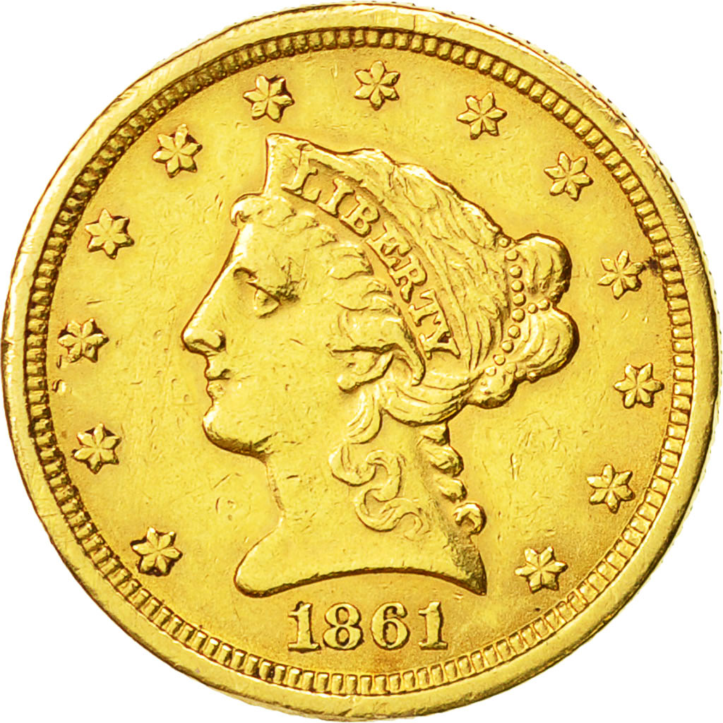 Moneta, Stati Uniti, Coronet Head, $2.50, Quarter Eagle, 1861, U.S. Mint