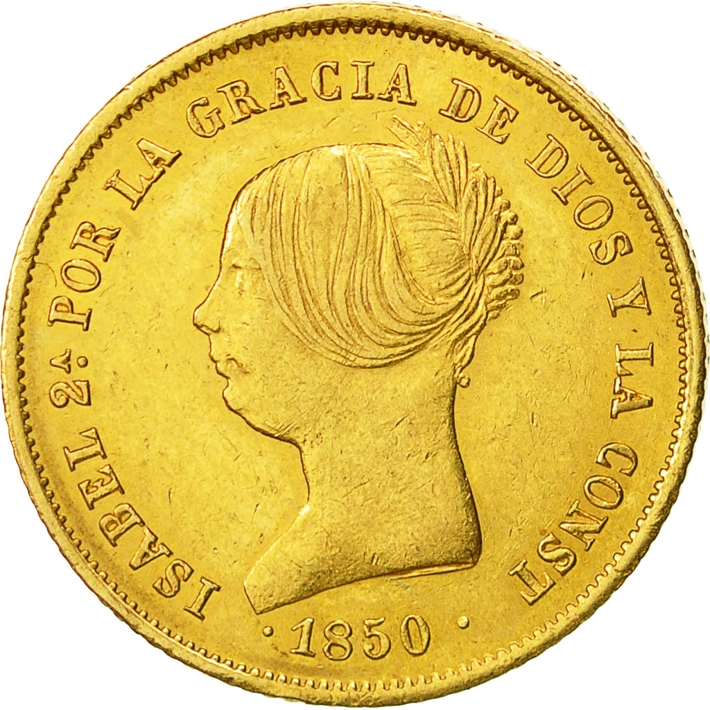 Moneda, España, Isabel II, 100 Reales, 1850, Madrid, EBC+, Oro, KM:594.2