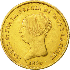 Munten, Spanje, Isabel II, 100 Reales, 1850, Madrid, PR+, Goud, KM:594.2
