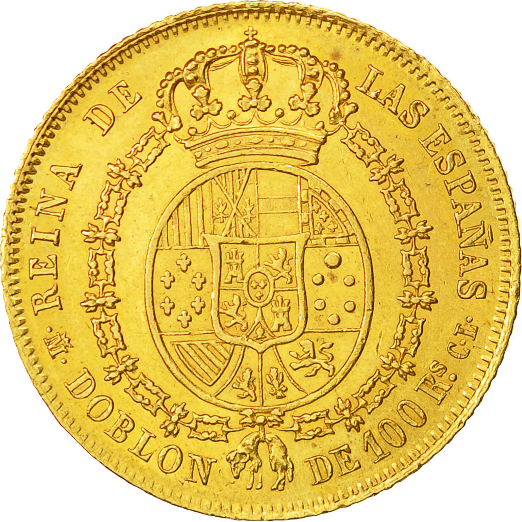 Moneda, España, Isabel II, 100 Reales, 1850, Madrid, EBC+, Oro, KM:594.2
